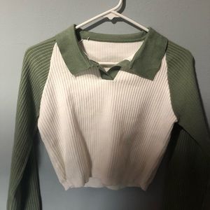 yesstyle cropped polo sweater